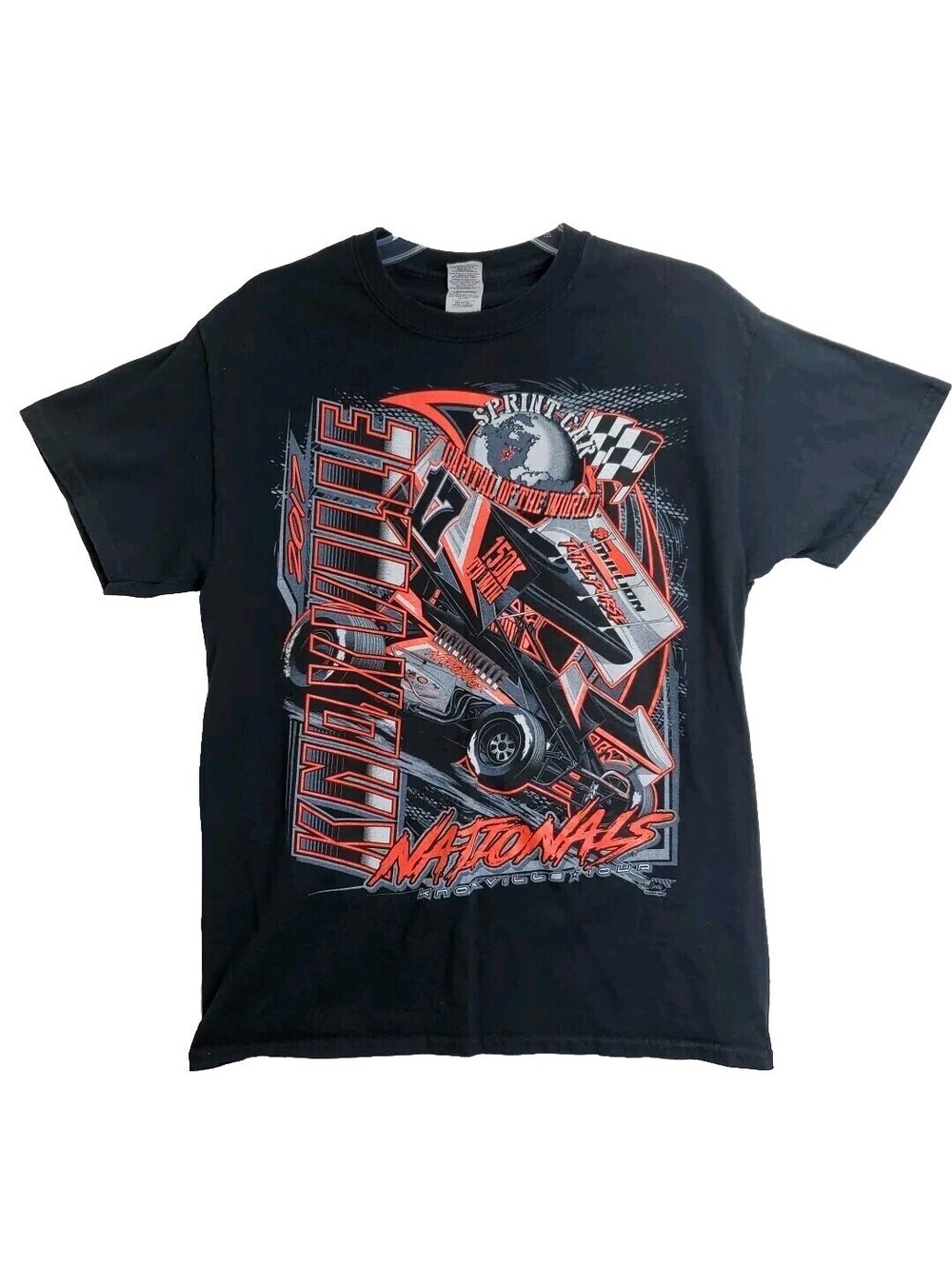 2017 57th ANNUAL KNOXVILLE NATIONALS Sprint Car Event T-shirt SZ Med Black Shirt